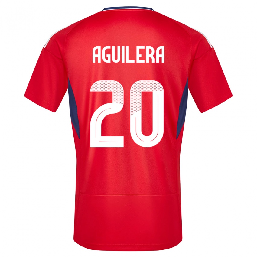 Hombre Camiseta Costa Rica Brandon Aguilera #20 Rojo 1ª Equipación 24-26 La Camisa Argentina