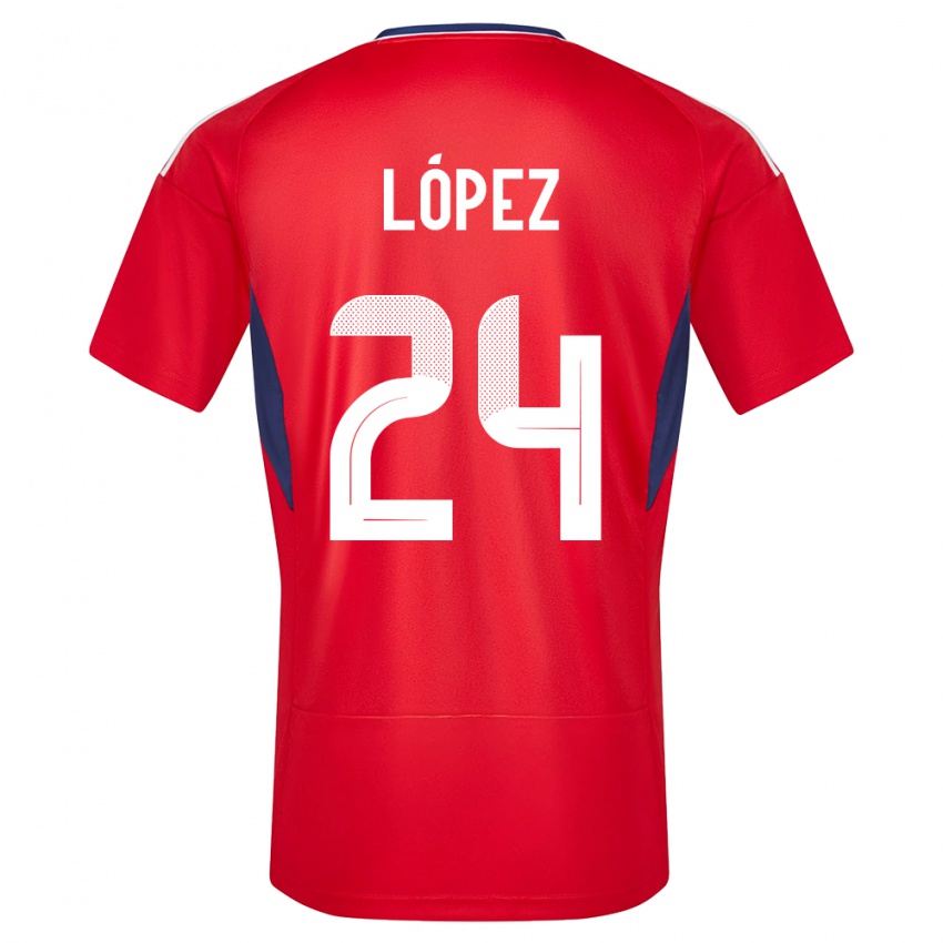 Hombre Camiseta Costa Rica Douglas Lopez #24 Rojo 1ª Equipación 24-26 La Camisa Argentina