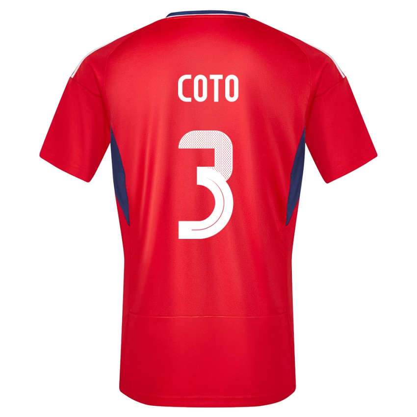 Hombre Camiseta Costa Rica Maria Coto #3 Rojo 1ª Equipación 24-26 La Camisa Argentina