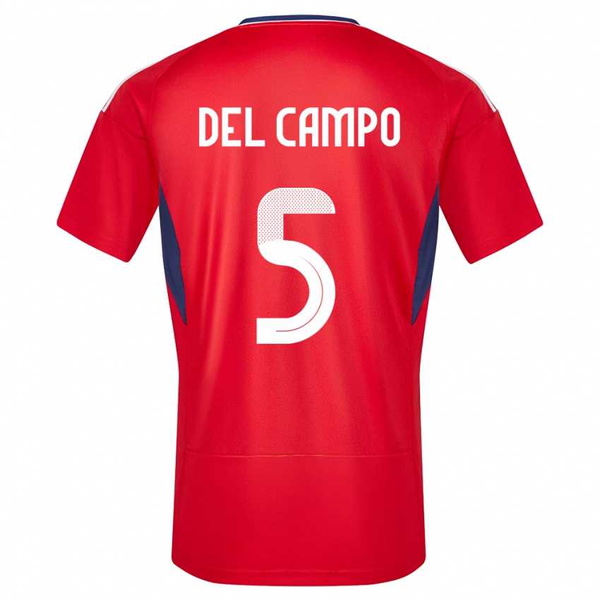 Hombre Camiseta Costa Rica Valeria Del Campo #5 Rojo 1ª Equipación 24-26 La Camisa Argentina