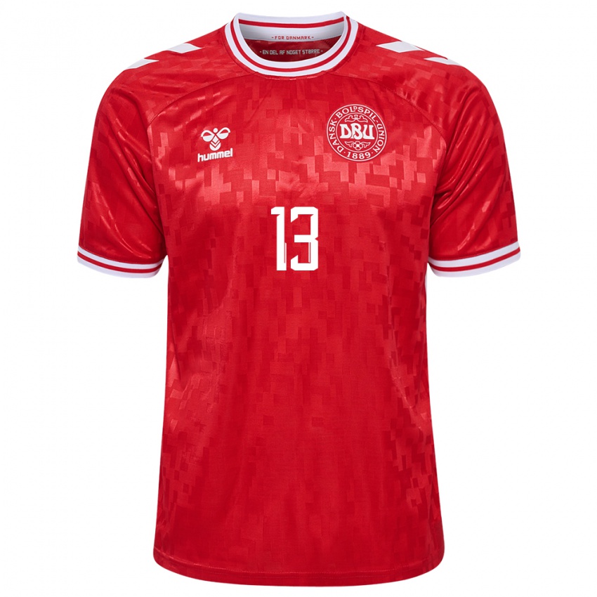 Hombre Camiseta Dinamarca Emil Rohd #13 Rojo 1ª Equipación 24-26 La Camisa Argentina