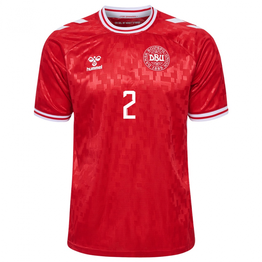 Hombre Camiseta Dinamarca Joachim Andersen #2 Rojo 1ª Equipación 24-26 La Camisa Argentina