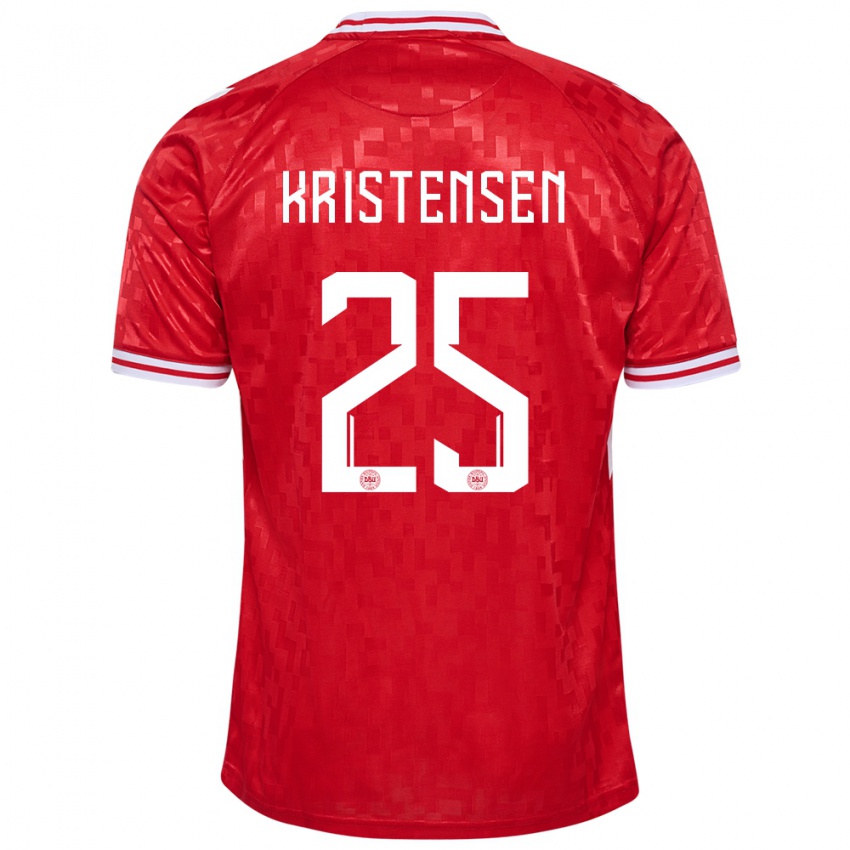 Hombre Camiseta Dinamarca Rasmus Kristensen #25 Rojo 1ª Equipación 24-26 La Camisa Argentina