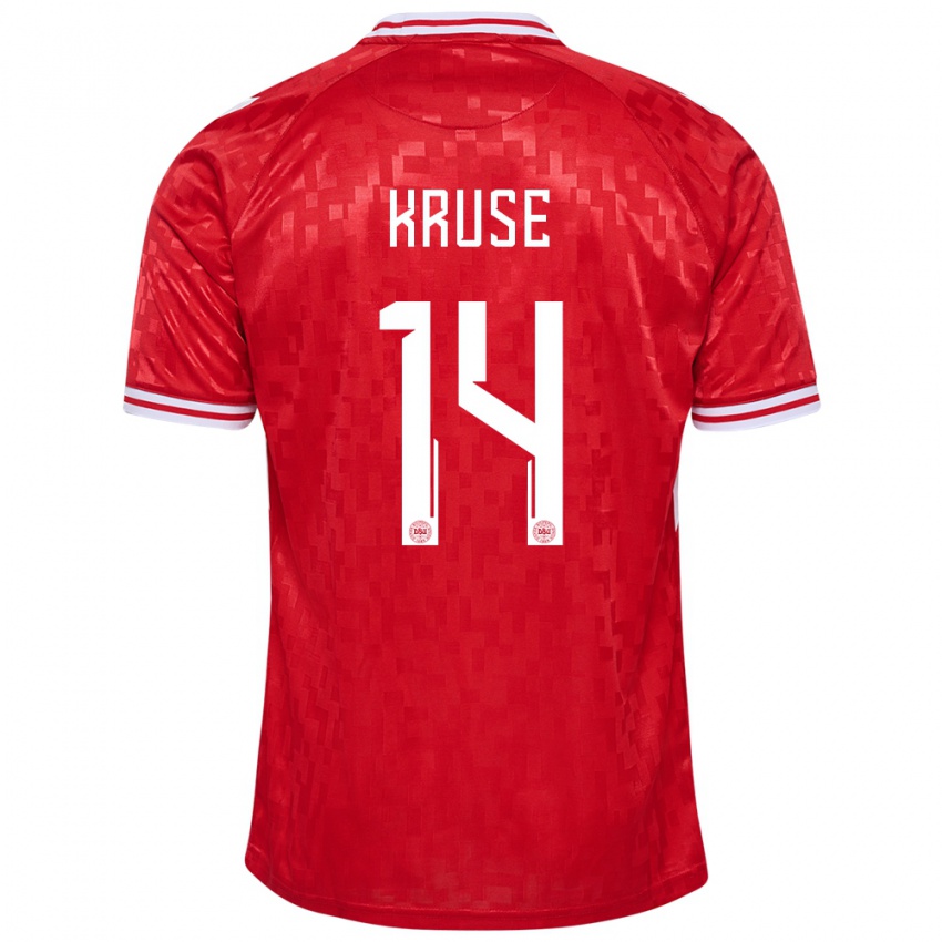 Hombre Camiseta Dinamarca David Kruse #14 Rojo 1ª Equipación 24-26 La Camisa Argentina