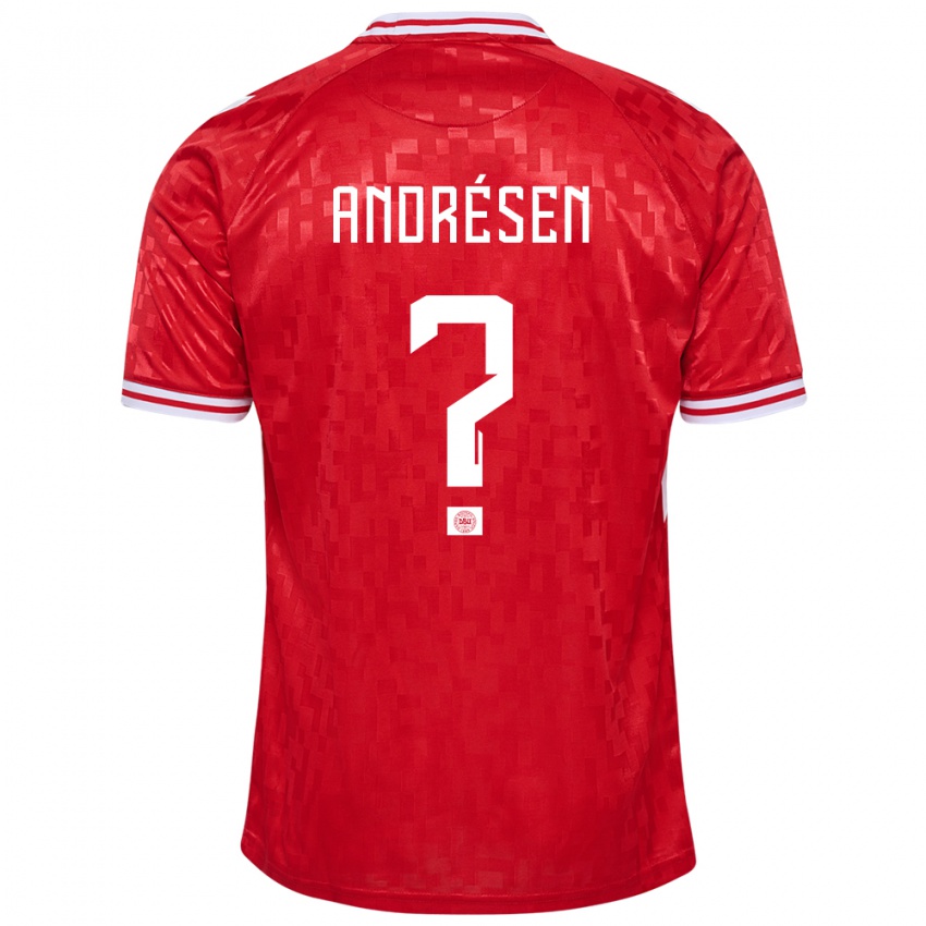Hombre Camiseta Dinamarca Aske Andrésen #0 Rojo 1ª Equipación 24-26 La Camisa Argentina