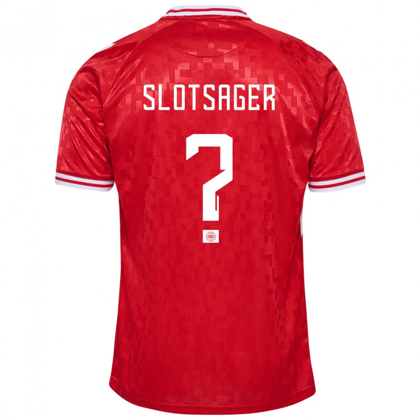 Hombre Camiseta Dinamarca Tobias Slotsager #0 Rojo 1ª Equipación 24-26 La Camisa Argentina