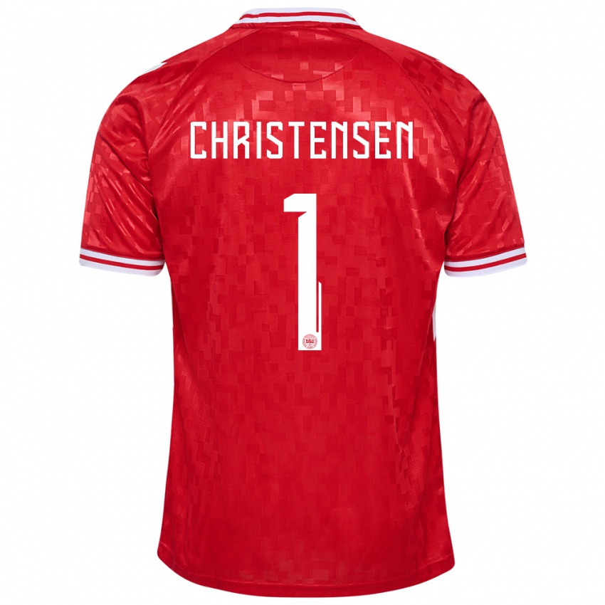 Hombre Camiseta Dinamarca Lene Christensen #1 Rojo 1ª Equipación 24-26 La Camisa Argentina