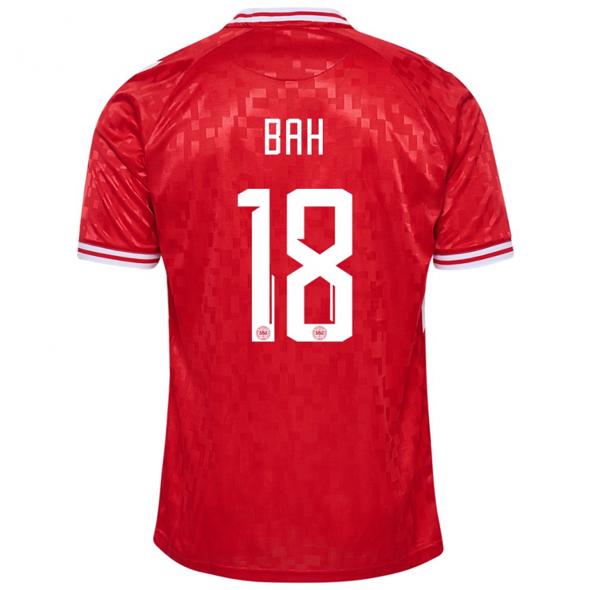 Hombre Camiseta Dinamarca Alexander Bah #18 Rojo 1ª Equipación 24-26 La Camisa Argentina