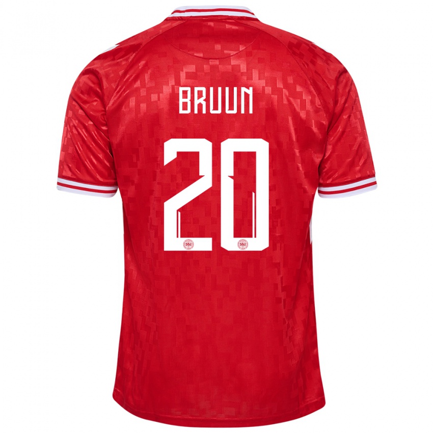 Hombre Camiseta Dinamarca Signe Bruun #20 Rojo 1ª Equipación 24-26 La Camisa Argentina