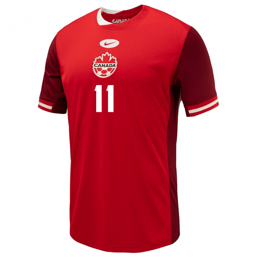 Hombre Camiseta Canadá Jayden Nelson #11 Rojo 1ª Equipación 24-26 La Camisa Argentina