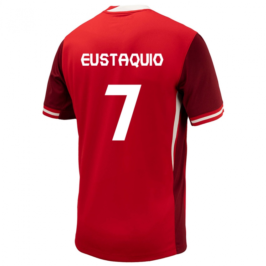 Hombre Camiseta Canadá Stephen Eustaquio #7 Rojo 1ª Equipación 24-26 La Camisa Argentina