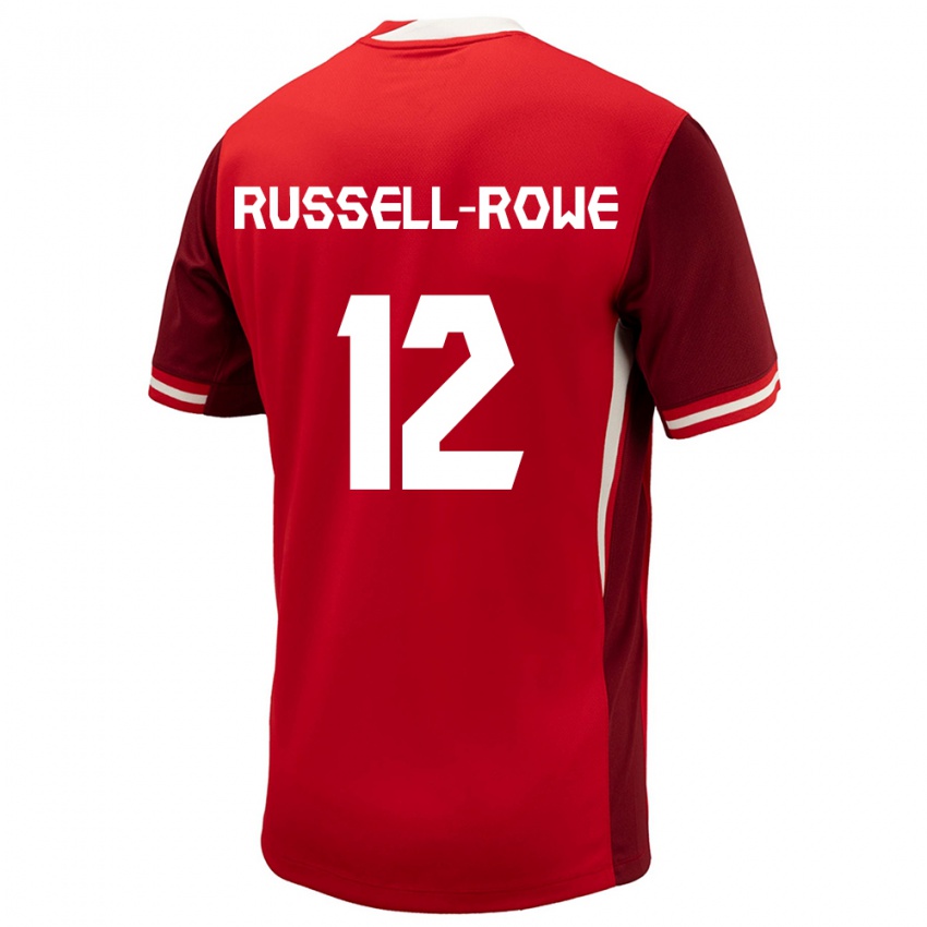 Hombre Camiseta Canadá Jacen Russell-Rowe #12 Rojo 1ª Equipación 24-26 La Camisa Argentina