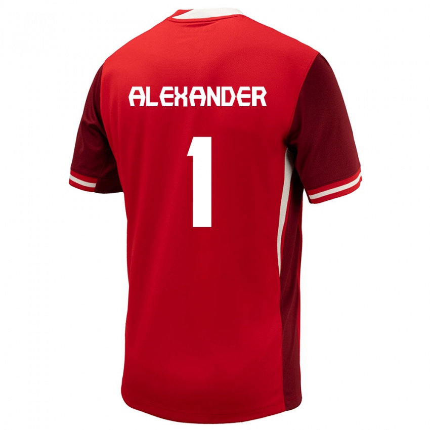 Hombre Camiseta Canadá Ben Alexander #1 Rojo 1ª Equipación 24-26 La Camisa Argentina