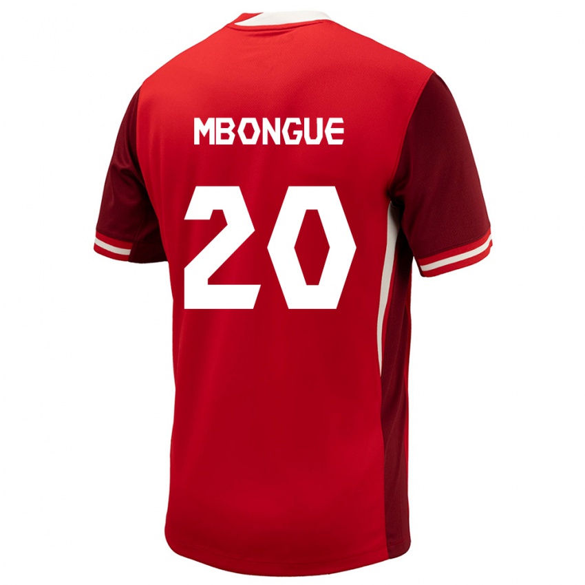 Hombre Camiseta Canadá Hugo Mbongue #20 Rojo 1ª Equipación 24-26 La Camisa Argentina