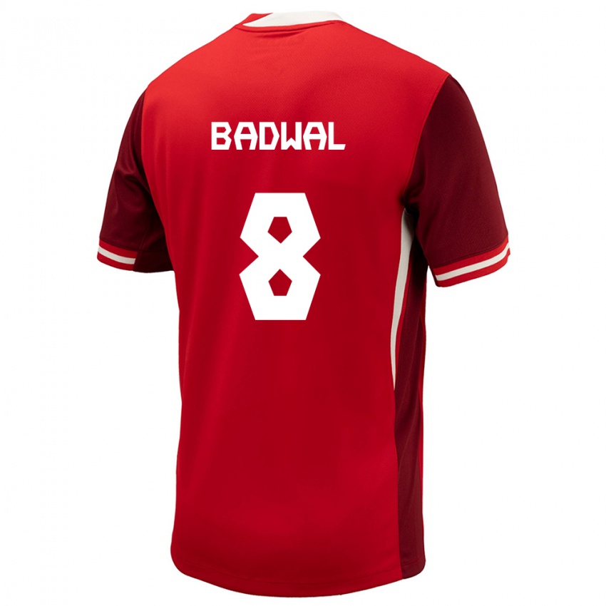 Hombre Camiseta Canadá Jeevan Badwal #8 Rojo 1ª Equipación 24-26 La Camisa Argentina