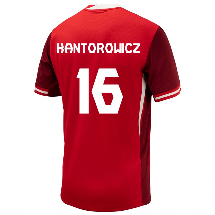 Hombre Camiseta Canadá Dominic Kantorowicz #16 Rojo 1ª Equipación 24-26 La Camisa Argentina