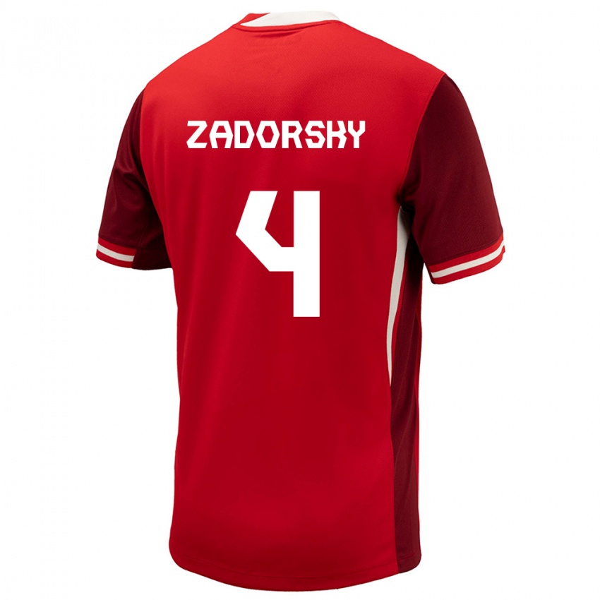 Hombre Camiseta Canadá Shelina Zadorsky #4 Rojo 1ª Equipación 24-26 La Camisa Argentina