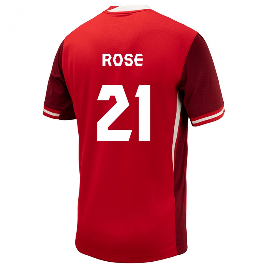 Hombre Camiseta Canadá Jade Rose #21 Rojo 1ª Equipación 24-26 La Camisa Argentina