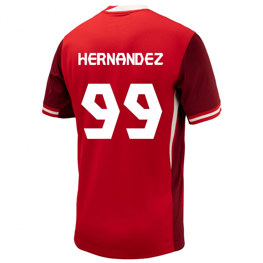 Hombre Camiseta Canadá Jeneva Hernandez Gray #99 Rojo 1ª Equipación 24-26 La Camisa Argentina