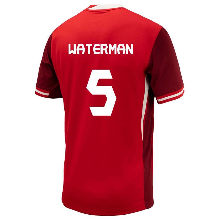 Hombre Camiseta Canadá Joel Waterman #5 Rojo 1ª Equipación 24-26 La Camisa Argentina