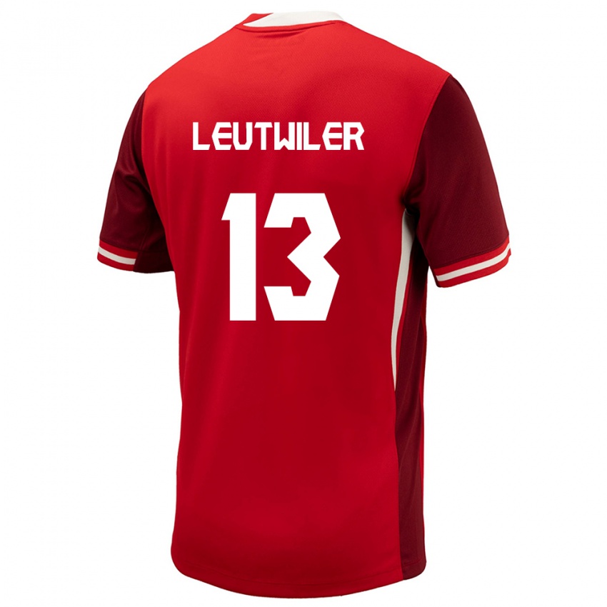 Hombre Camiseta Canadá Jayson Leutwiler #13 Rojo 1ª Equipación 24-26 La Camisa Argentina