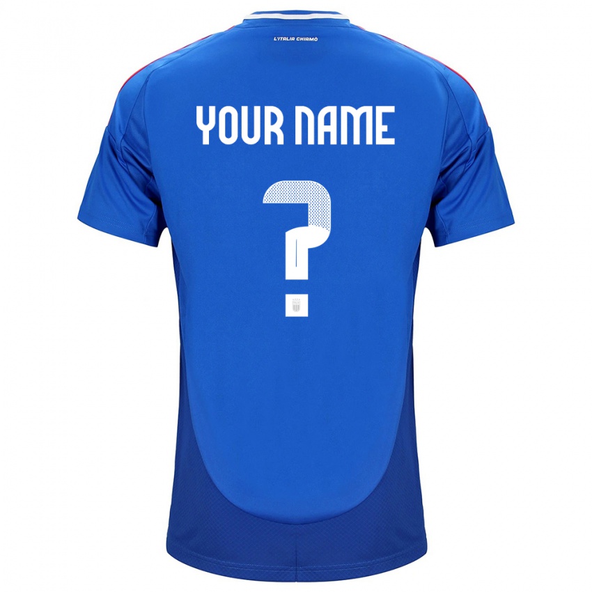 Hombre Camiseta Italia Ihren Namen #0 Azul 1ª Equipación 24-26 La Camisa Argentina