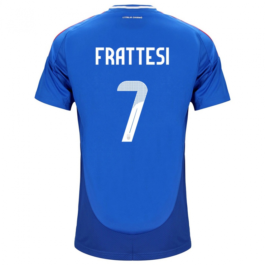 Hombre Camiseta Italia Davide Frattesi #7 Azul 1ª Equipación 24-26 La Camisa Argentina