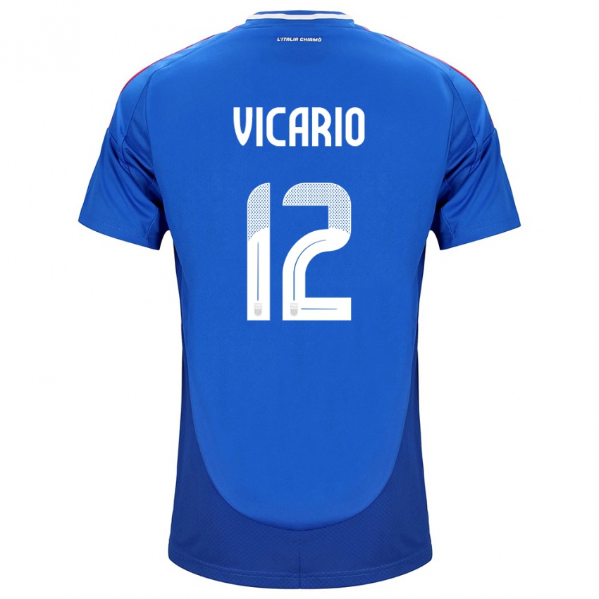 Hombre Camiseta Italia Guglielmo Vicario #12 Azul 1ª Equipación 24-26 La Camisa Argentina