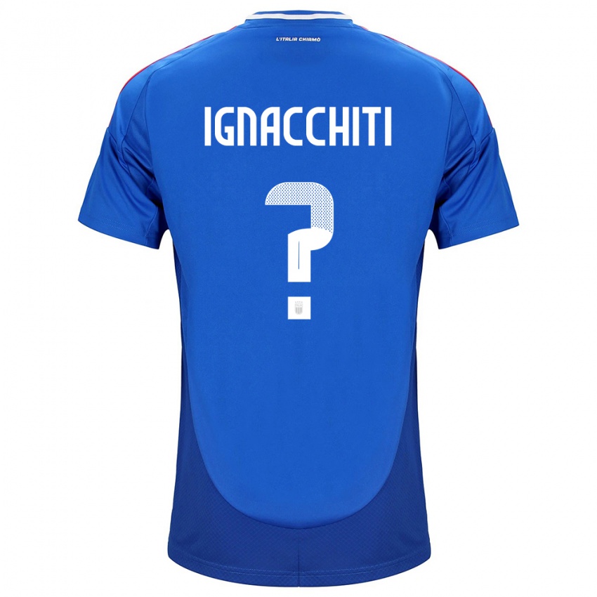 Hombre Camiseta Italia Lorenzo Ignacchiti #0 Azul 1ª Equipación 24-26 La Camisa Argentina