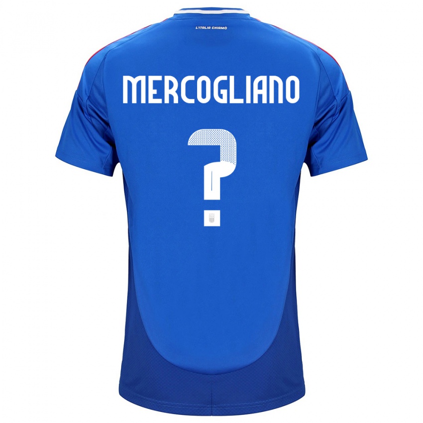 Hombre Camiseta Italia Mattia Mercogliano #0 Azul 1ª Equipación 24-26 La Camisa Argentina