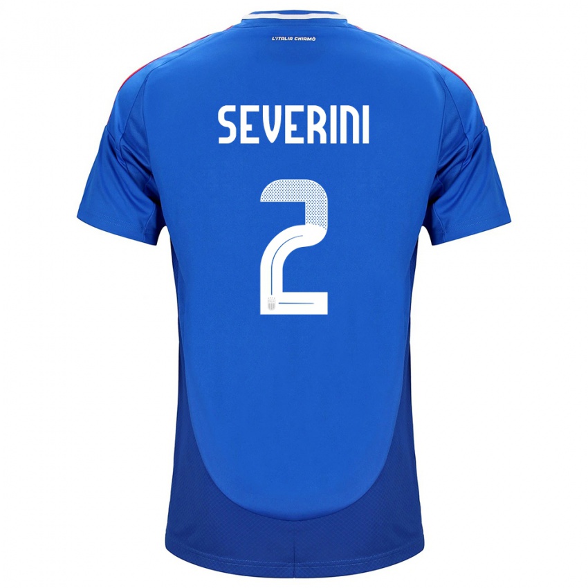 Hombre Camiseta Italia Emma Severini #2 Azul 1ª Equipación 24-26 La Camisa Argentina