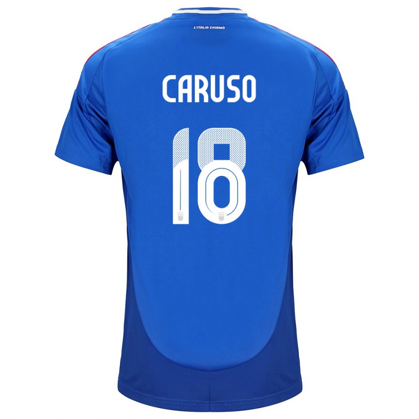 Hombre Camiseta Italia Arianna Caruso #18 Azul 1ª Equipación 24-26 La Camisa Argentina