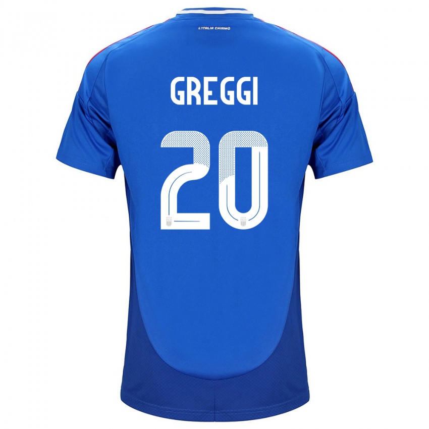 Hombre Camiseta Italia Giada Greggi #20 Azul 1ª Equipación 24-26 La Camisa Argentina