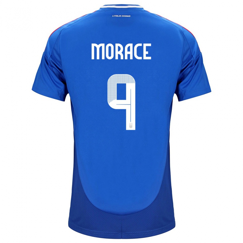 Hombre Camiseta Italia Carolina Morace #9 Azul 1ª Equipación 24-26 La Camisa Argentina