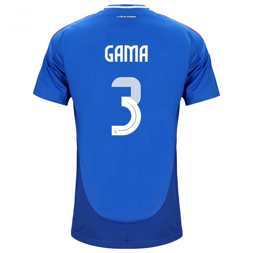 Hombre Camiseta Italia Sara Gama #3 Azul 1ª Equipación 24-26 La Camisa Argentina