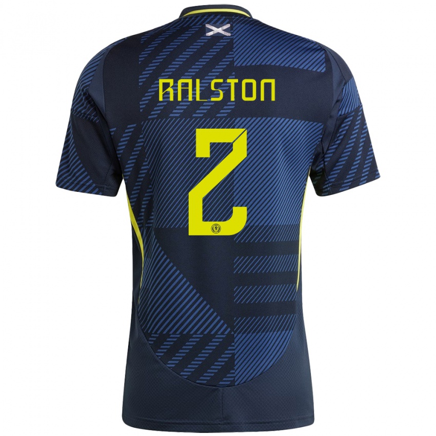 Hombre Camiseta Escocia Anthony Ralston #2 Azul Oscuro 1ª Equipación 24-26 La Camisa Argentina