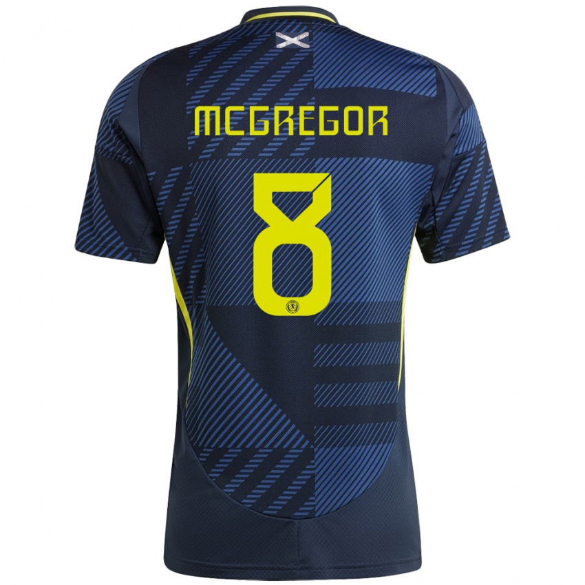 Hombre Camiseta Escocia Callum Mcgregor #8 Azul Oscuro 1ª Equipación 24-26 La Camisa Argentina