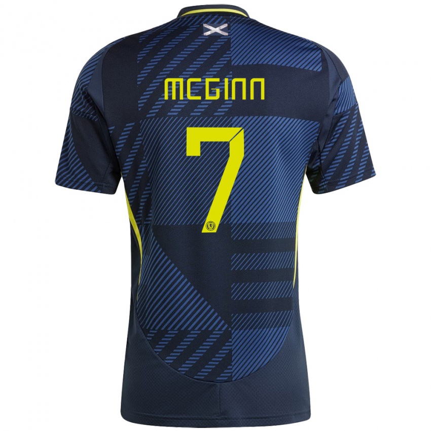 Hombre Camiseta Escocia John Mcginn #7 Azul Oscuro 1ª Equipación 24-26 La Camisa Argentina