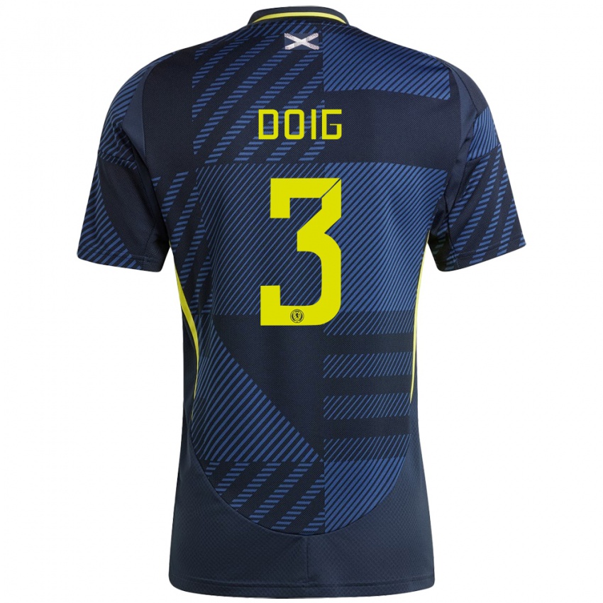 Hombre Camiseta Escocia Josh Doig #3 Azul Oscuro 1ª Equipación 24-26 La Camisa Argentina