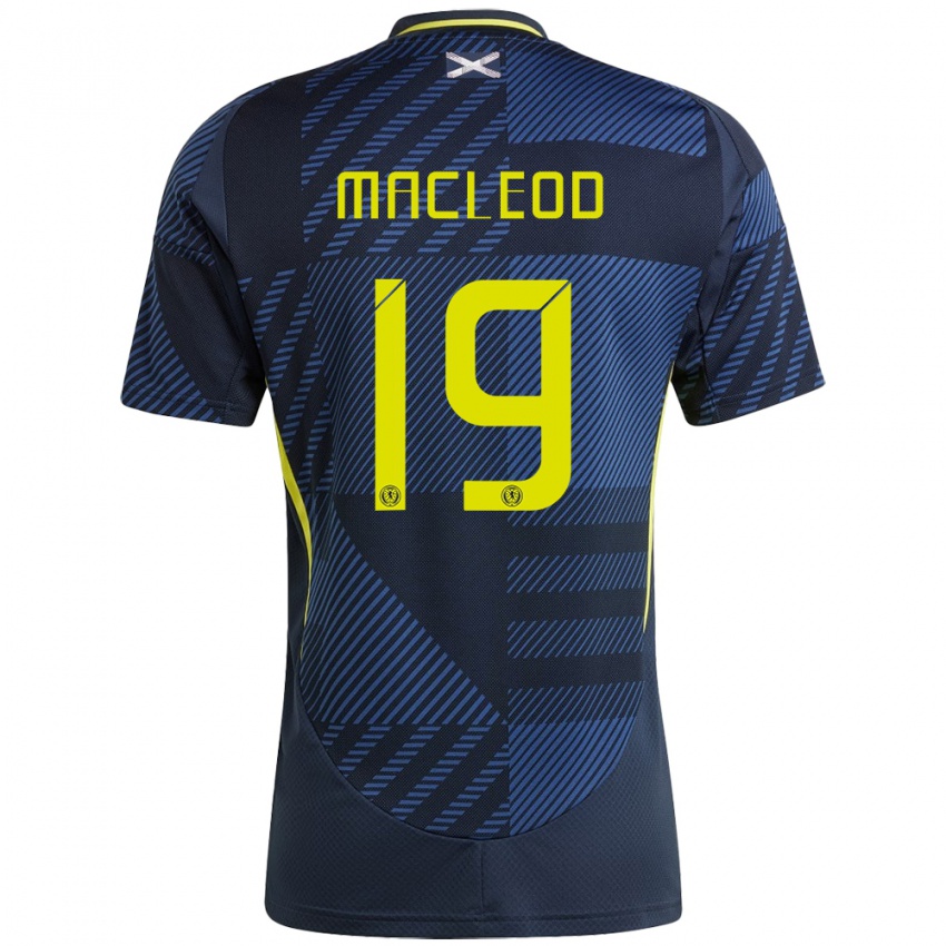 Hombre Camiseta Escocia Rory Macleod #19 Azul Oscuro 1ª Equipación 24-26 La Camisa Argentina