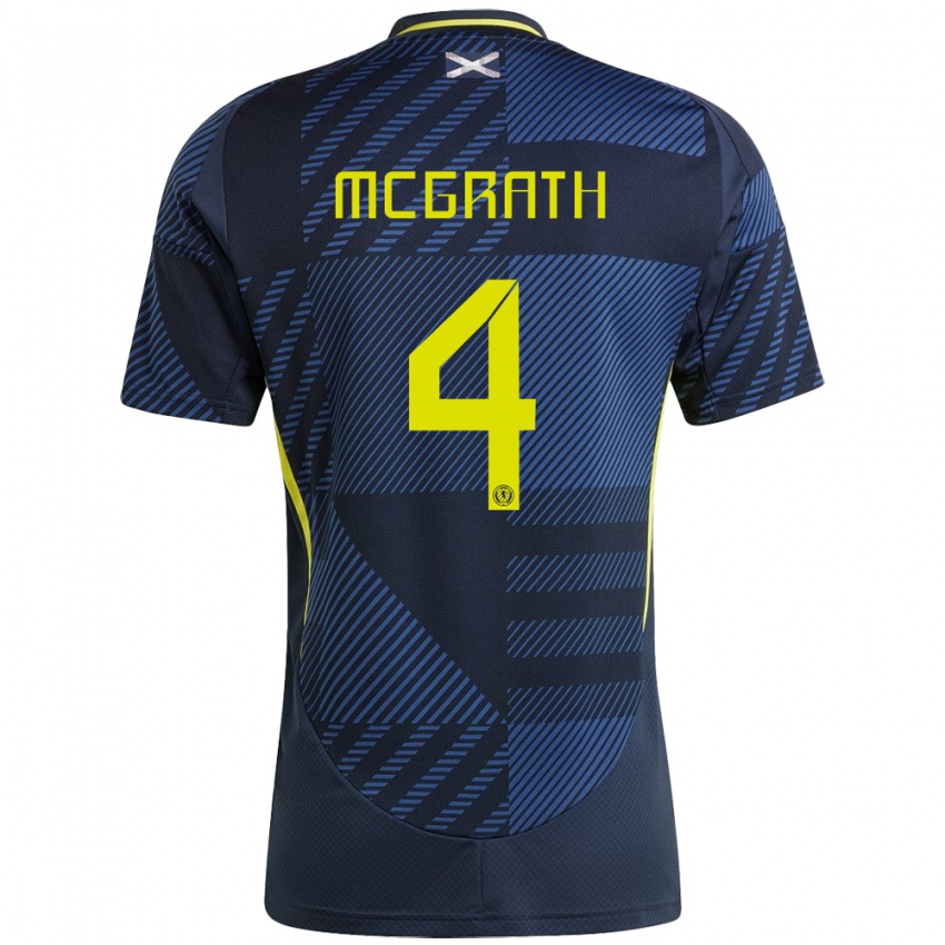 Hombre Camiseta Escocia Joseph Mcgrath #4 Azul Oscuro 1ª Equipación 24-26 La Camisa Argentina