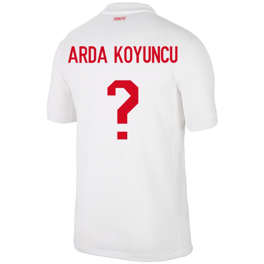 Hombre Camiseta Turquía Efe Arda Koyuncu #0 Blanco 1ª Equipación 24-26 La Camisa Argentina