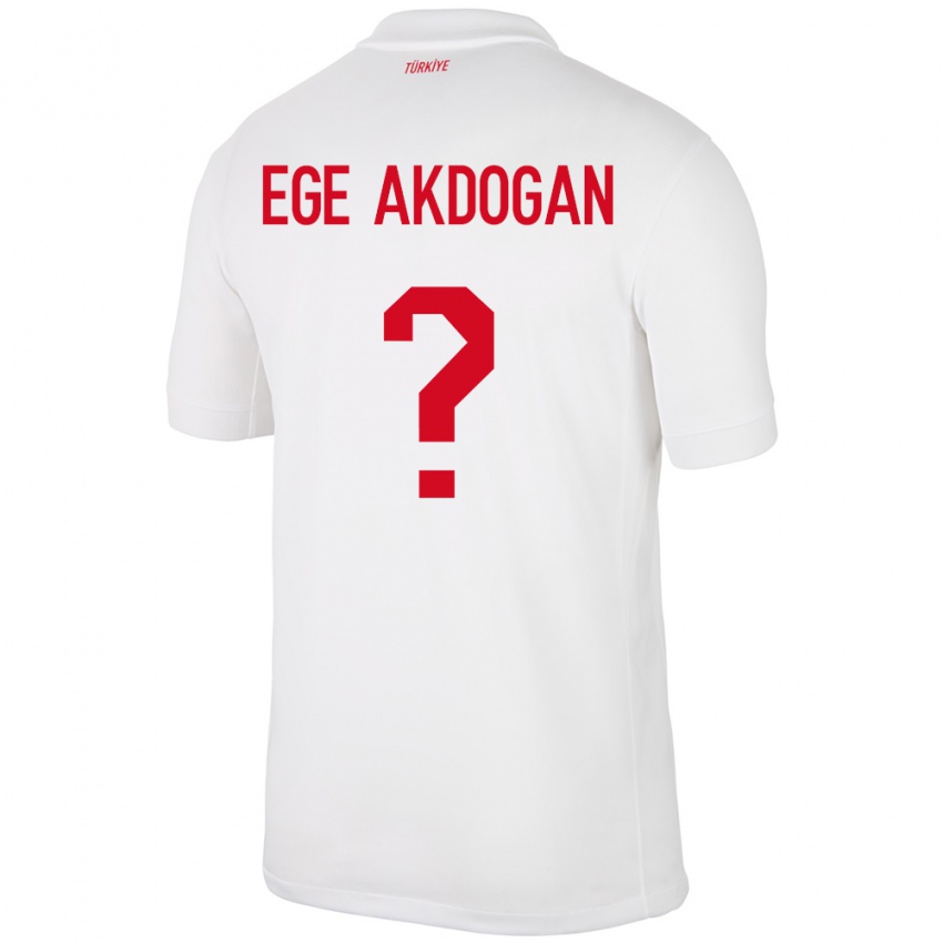 Hombre Camiseta Turquía Hasan Ege Akdoğan #0 Blanco 1ª Equipación 24-26 La Camisa Argentina