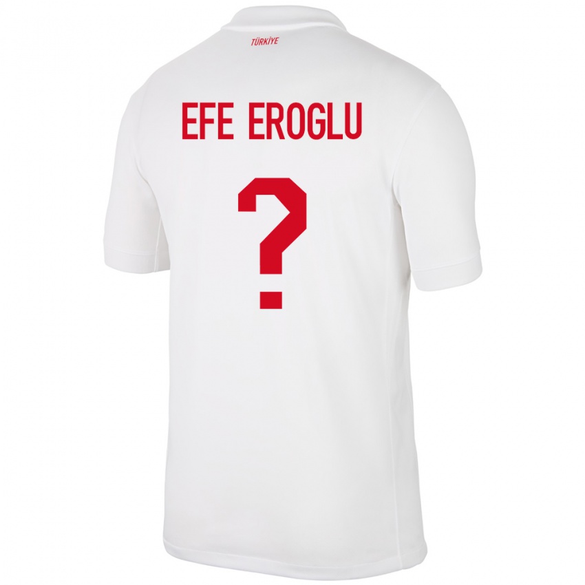 Hombre Camiseta Turquía Cem Efe Eroğlu #0 Blanco 1ª Equipación 24-26 La Camisa Argentina