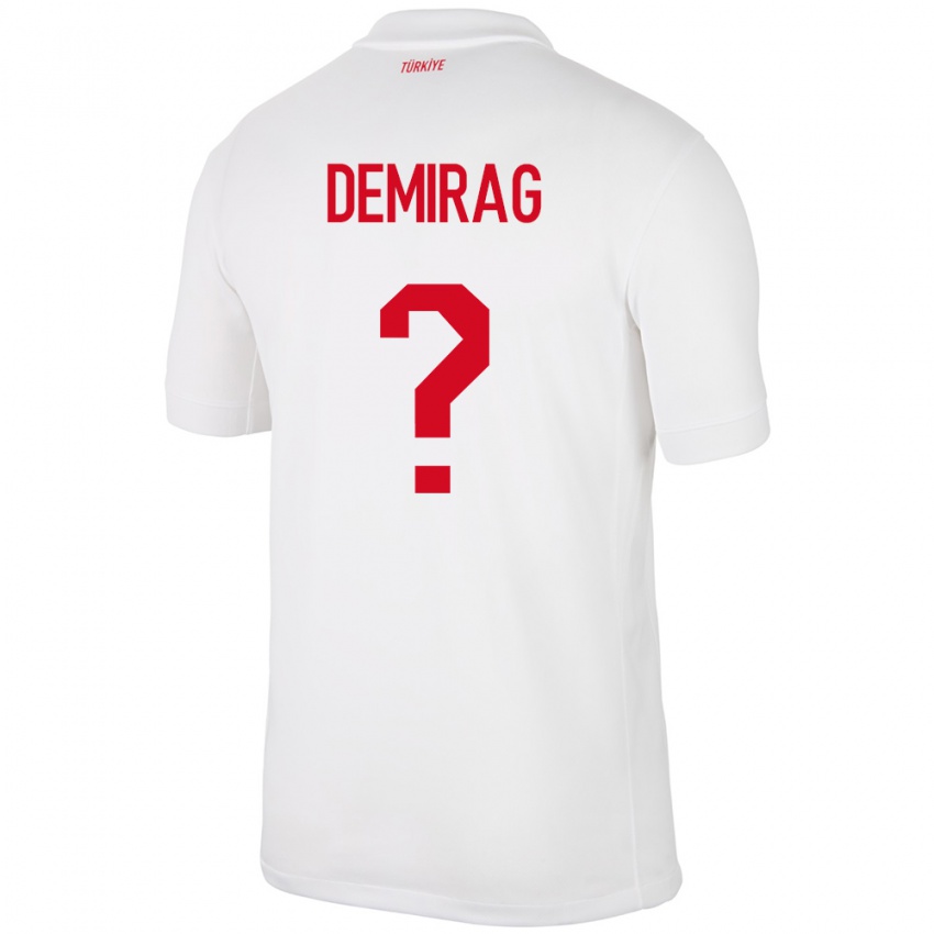 Hombre Camiseta Turquía Bilal Demirağ #0 Blanco 1ª Equipación 24-26 La Camisa Argentina