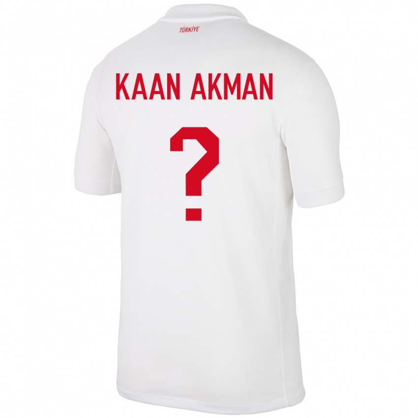 Hombre Camiseta Turquía Ege Kaan Akman #0 Blanco 1ª Equipación 24-26 La Camisa Argentina