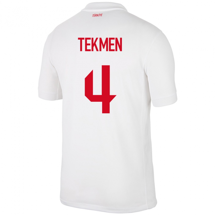 Hombre Camiseta Turquía Ece Tekmen #4 Blanco 1ª Equipación 24-26 La Camisa Argentina