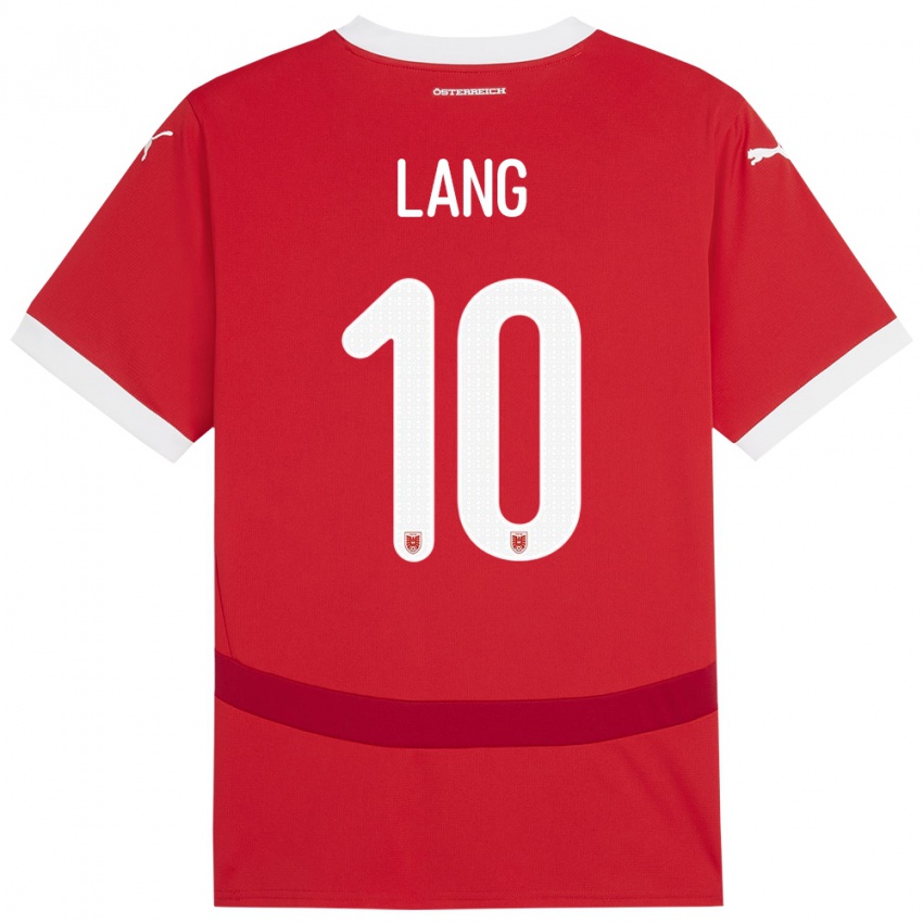Hombre Camiseta Austria Christoph Lang #10 Rojo 1ª Equipación 24-26 La Camisa Argentina
