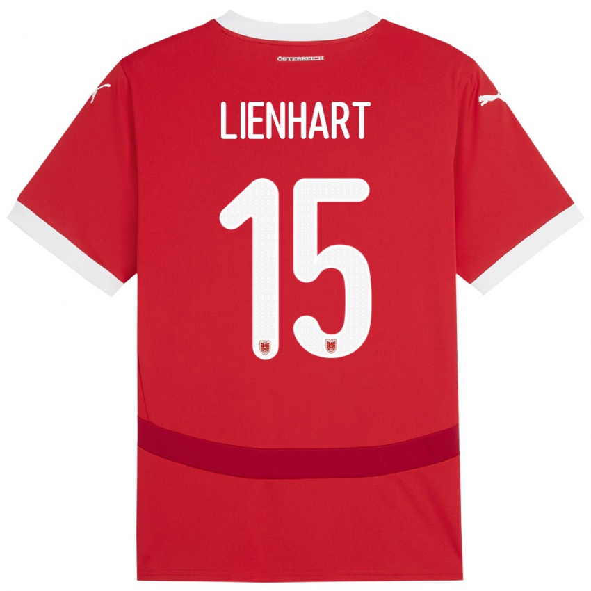 Hombre Camiseta Austria Philipp Lienhart #15 Rojo 1ª Equipación 24-26 La Camisa Argentina