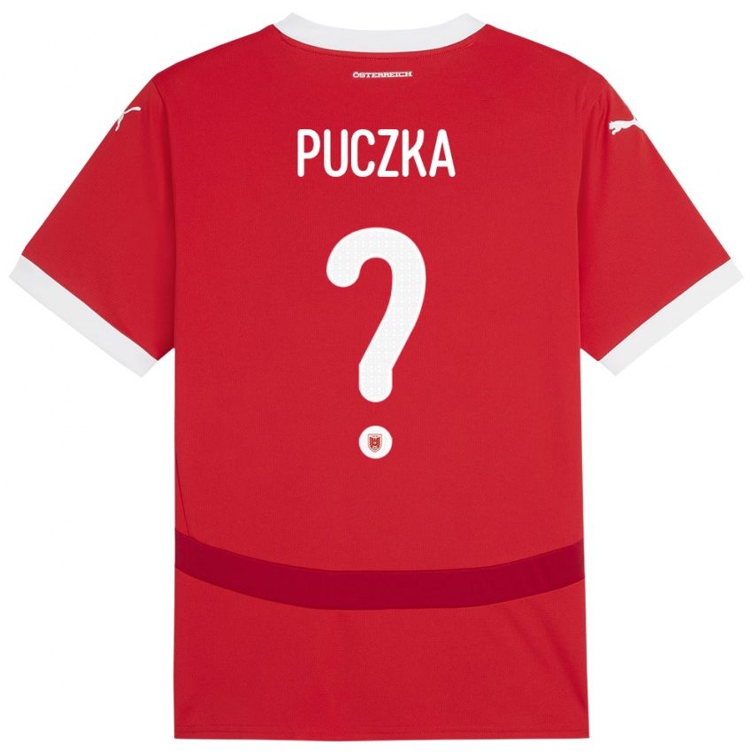 Hombre Camiseta Austria David Puczka #0 Rojo 1ª Equipación 24-26 La Camisa Argentina